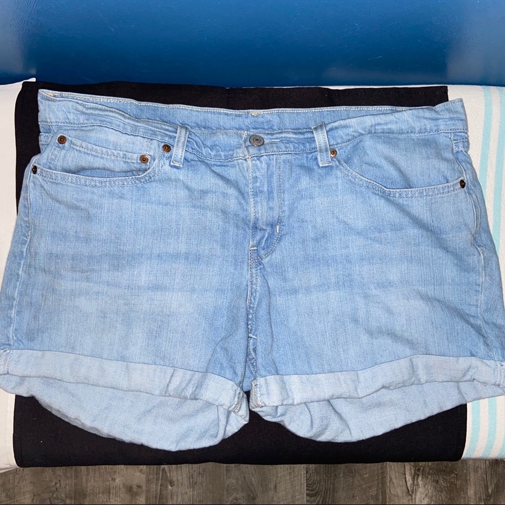 Light Blue Denim Levi Shorts